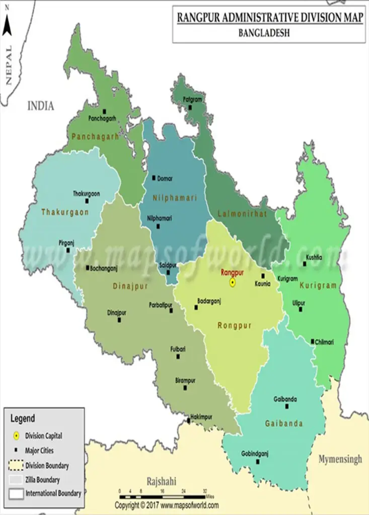 Map of Rangpur